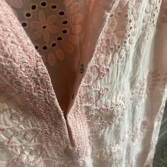 Calypso St. Barth Rondinara Pink Eyelet Embroidered Mini Dresss. Size Small. - Picture 7 of 11